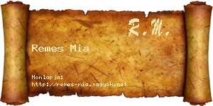 Remes Mia névjegykártya